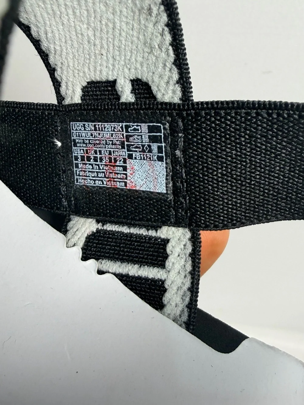 UGG Kids Black and White Logo Strap Sandals